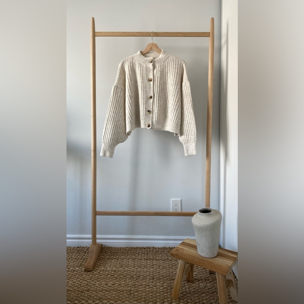 Cream Button-Up Women's Sweater
